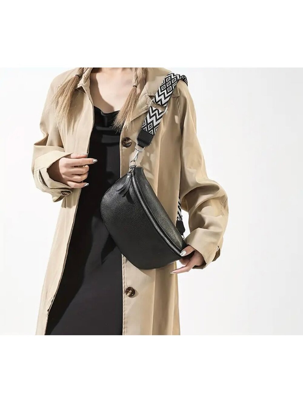 New - Sporty - Simple & Stylish Crossbody Bag with Adjustable Strap -  Black